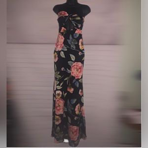 New Floral halter long dress size medium